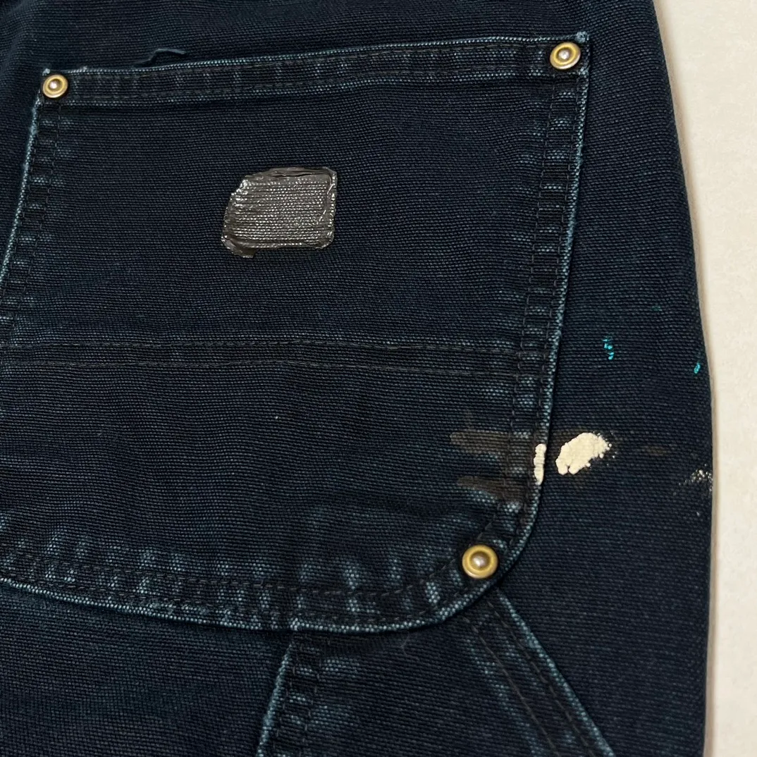 More details GALLERY DEPT. LA FLARE CARPENTER PANTS The first generation of paint-splashed and ink-washed flared logging trousers. Carhartt base plate modified overalls. Blue and black S-XL large-area paint-splashed ink. Full set of original copper hardware. Deconstructed and modified version of Carhartt trousers. Rewashed and distressed. VINTAGE texture is perfect.